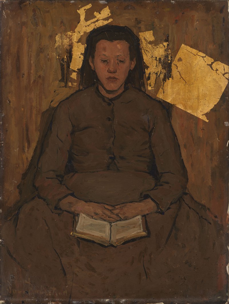 Suze Robertson, Pietje – Lezend meisje, circa 1898, olieverf op paneel, 42 x 32 cm, particuliere collectie. Foto Rik Klein Gotink Suze Robertson, Pietje – Lezend meisje, circa 1898, olieverf op paneel, 42 x 32 cm, particuliere collectie. Foto Rik Klein Gotink